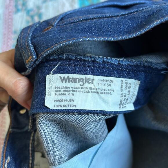 Vintage 80s/90s Wrangler Dark Denim High Waist Straight Western Jeans USA 29x34 - Picture 6 of 6